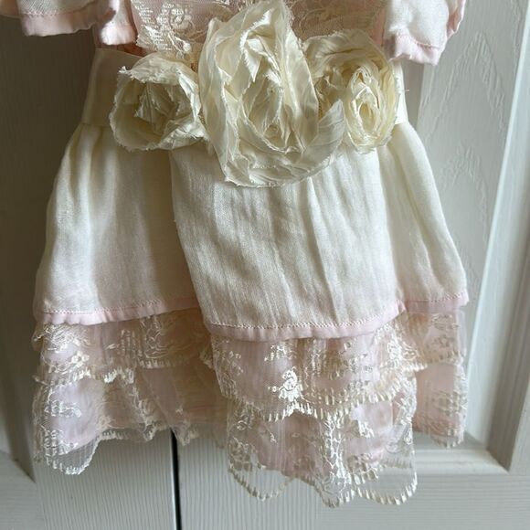 Tea Princess Little Girls Light Pink & Ivory Lace Ruffle Dress - Size 3 - Picture 3 of 7